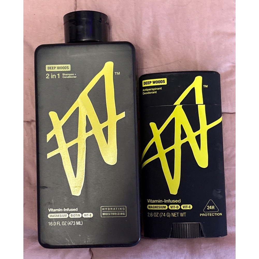 NEW W by Jake Paul Mens Deep Woods 2 in 1‎ Shampoo Conditioner + Deodorant Set